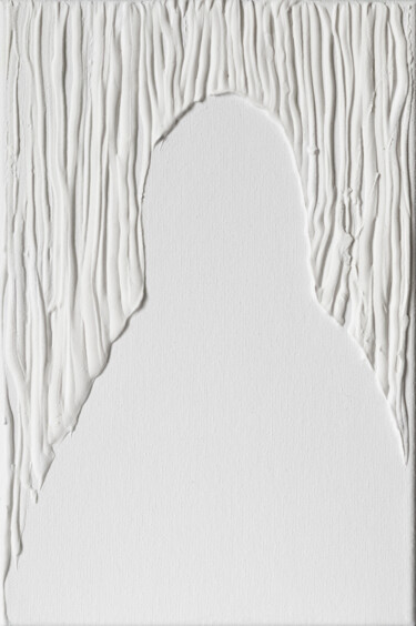 Textured White-on-White Minimalist Woman 30 20 cm 绘画 标题为“Textured White-on-W…” 由Daria Tokarenko, 原创艺术品, 丙烯