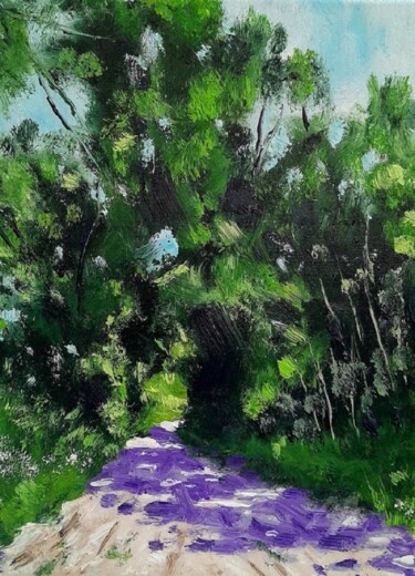 Pintura titulada "Le chemin" por Erik Rabot, Obra de arte original, Oleo Montado en Bastidor de camilla de madera