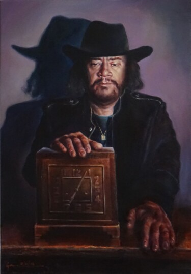 Painting titled "Time in my hands" by Gennadiy V. Ivanov, Original Artwork, Oil