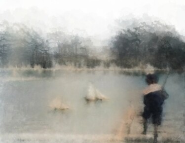 Digital Arts titled "Boy by the Lake" by Russell Newell, Original Artwork, 2D Digital Work