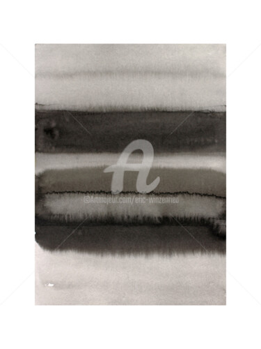 Composition Noir et blanc CNB 412 24A Schilderij getiteld "Composition Noir et…" door Eric Winzenried, Origineel Kunstwerk, Inkt Gemonteerd op Karton