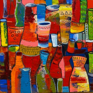 Collection /Multi-bottled still life Pittura intitolato "Collection /Multi-b…" da Gennadiy V. Ivanov, Opera d'arte originale, Olio