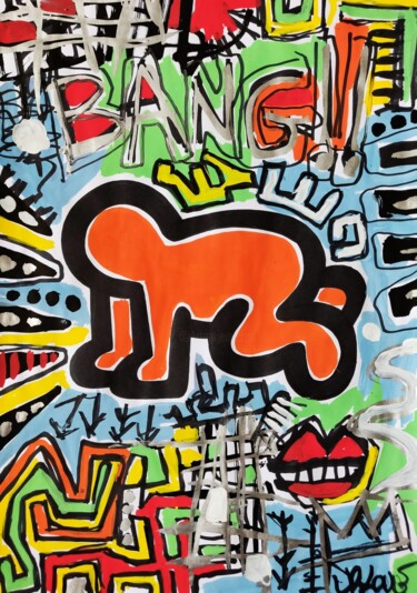 绘画 标题为“Bang! ( Tribute to…” 由Dr. Love, 原创艺术品, 丙烯