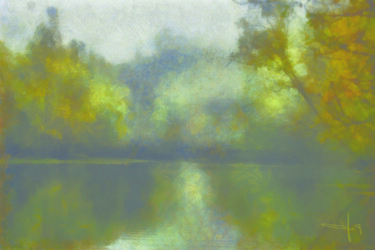 Arte digitale intitolato "Un matin calme" da Patrick Herckel, Opera d'arte originale, Pittura digitale Montato su Telaio per…