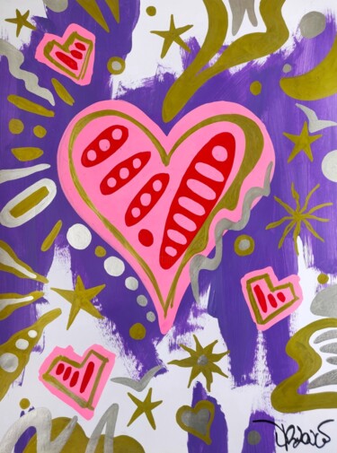 "Pink heart" başlıklı Tablo Dr. Love tarafından, Orijinal sanat, Akrilik