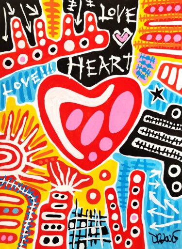 Peinture intitulée "Love heart" par Dr. Love, Œuvre d'art originale, Acrylique