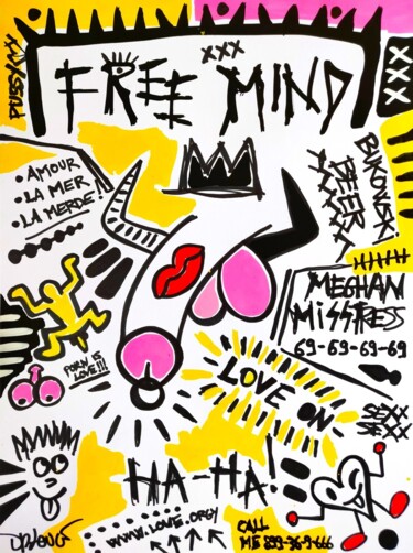 绘画 标题为“Free mind” 由Dr. Love, 原创艺术品, 丙烯
