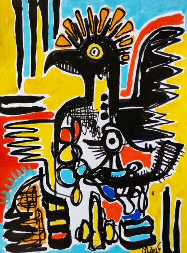 「L'oiseau sage de l'…」というタイトルの絵画 Dr. Loveによって, オリジナルのアートワーク, アクリル