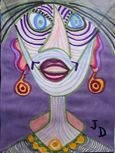 Nicole S au Resto U Painting titled "Nicole S au Resto U" by Jacques Desvaux (JD), Original Artwork, Acrylic