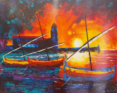 "Aube à Collioure" başlıklı Tablo Jean-Michel Canal tarafından, Orijinal sanat, Akrilik Ahşap Sedye çerçevesi üzerine monte…
