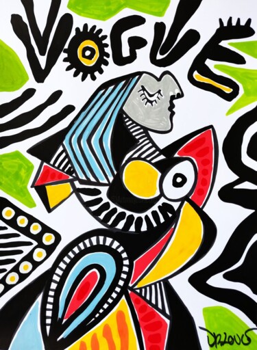 Lady Vogue Schilderij getiteld "Lady Vogue" door Dr. Love, Origineel Kunstwerk, Acryl