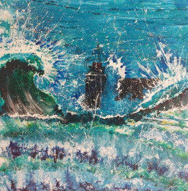 "Phare de Collioure" başlıklı Tablo Jean-Michel Canal tarafından, Orijinal sanat, Akrilik Ahşap Sedye çerçevesi üzerine mont…