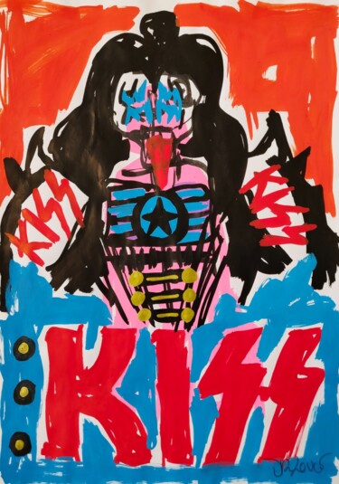 Kiss Pittura intitolato "Kiss" da Dr. Love, Opera d'arte originale, Acrilico