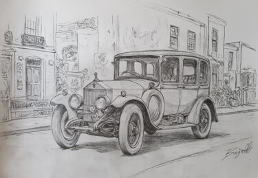 Classic Cars Vintage 1914 ROLLS ROYCE commission works "Classic Cars Vintag…" başlıklı Resim James Bagatel tarafından, Orijinal sanat, Kalem