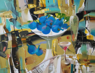 「Sweet Still Life」というタイトルの絵画 Anatoly Tarabanovによって, オリジナルのアートワーク, オイル ウッドストレッチャーフレームにマウント