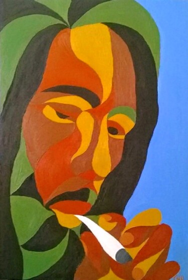 绘画 标题为“Bob Marley” 由Giu, 原创艺术品, 油 安装在木质担架架上