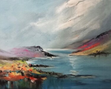 Peinture intitulée "En attendant l'orage" par Marie Claude Capron, Œuvre d'art originale, Huile Monté sur Châssis en bois