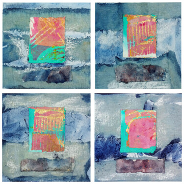 Collages intitolato "Le suggestioni del…" da Renata Giannelli, Opera d'arte originale, Acquarello Montato su Telaio per bare…
