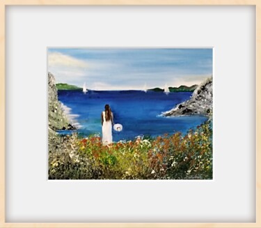 Painting titled "Que la nature  est…" by Ninoufloral, Original Artwork, Acrylic Mounted on Wood Panel