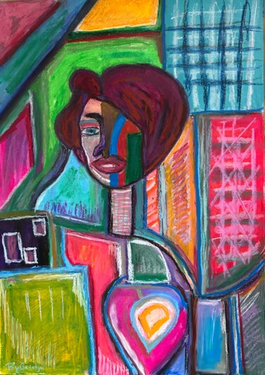 Disegno intitolato "Mystic" da Grietje Van Dijk, Opera d'arte originale, Pastello