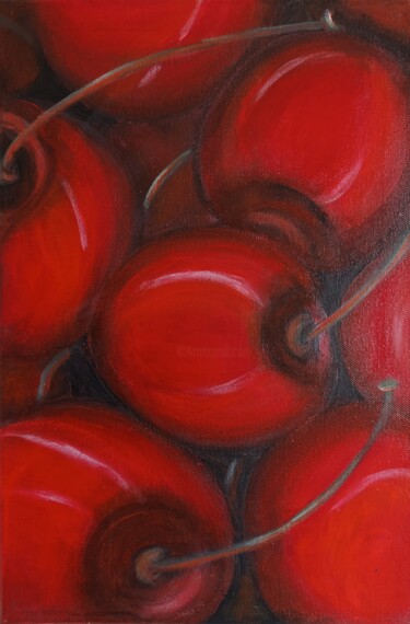 Peinture de cerises Peinture de baies Peinture originale 绘画 标题为“Peinture de cerises…” 由Y.Oranzh, 原创艺术品, 丙烯 安装在木质担架架上