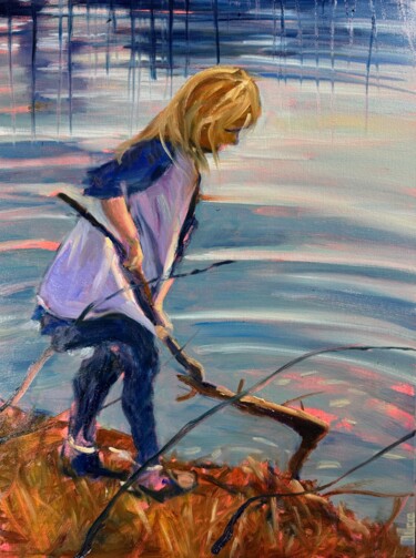 Pintura intitulada "The Search" por Michelle Moraczewski, Obras de arte originais, Óleo Montado em Armação em madeira