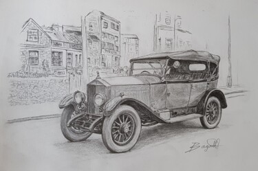 Classic Cars Vintage 1910 Rolls Royce commission works Σχέδιο με τίτλο "Classic Cars Vintag…" από James Bagatel, Αυθεντικά έργα τέχνης, Μολύβι