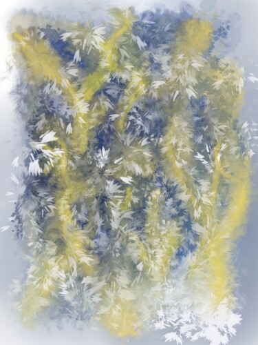 数字艺术 标题为“Blues Yellow” 由Russell Newell, 原创艺术品, 2D数字工作