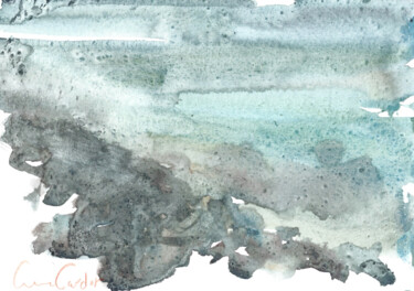 Schilderij getiteld "Marée montante - Aq…" door Anne Cardot, Origineel Kunstwerk, Aquarel