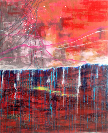 Where the Earth Remembers Fire 绘画 标题为“Where the Earth Rem…” 由Iliana Ovtcharova, 原创艺术品, 丙烯 安装在木质担架架上