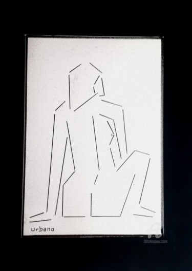 Σχέδιο με τίτλο "Blanc et noir nue" από Roberto Urbano, Αυθεντικά έργα τέχνης, Μαρκαδόρος