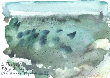 Pintura intitulada "Le Moulard de la pl…" por Anne Cardot, Obras de arte originais, Aquarela