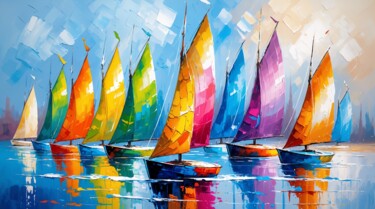 Digital Arts με τίτλο "Vele di Luce: Quand…" από Luisonart, Αυθεντικά έργα τέχνης, Εικόνα που δημιουργήθηκε με AI