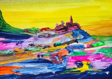 Painting titled "Spielberg mansion" by Milto Sideris, Original Artwork, Acrylic