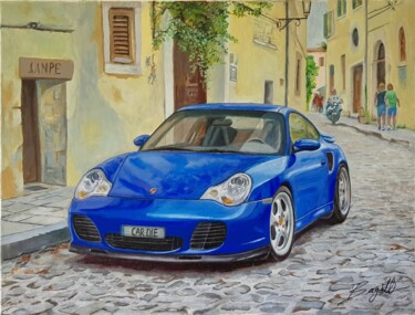 Classic Cars Porsche 911 Carrera 996 commission works Pittura intitolato "Classic Cars Porsch…" da James Bagatel, Opera d'arte originale, Olio Montato su Telaio per barella in le…