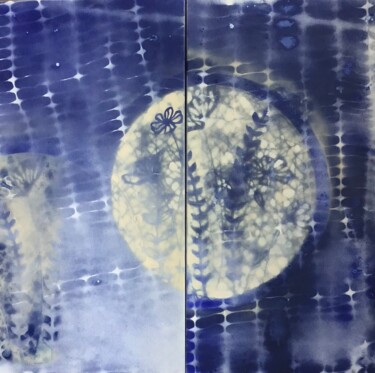 "Clair de lune" başlıklı Kolaj Sarah Lanyi tarafından, Orijinal sanat, Akrilik Ahşap Sedye çerçevesi üzerine monte edilmiş