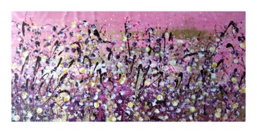 Painting titled "Danse florale" by Myriam Carbonnier, Original Artwork, Acrylic