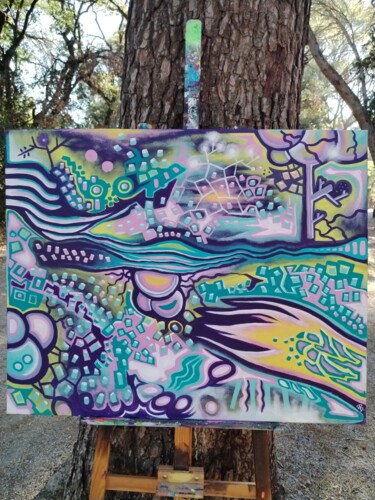 Peinture intitulée "Neutron" par Alexis Bernardi, Œuvre d'art originale, Acrylique Monté sur Châssis en bois