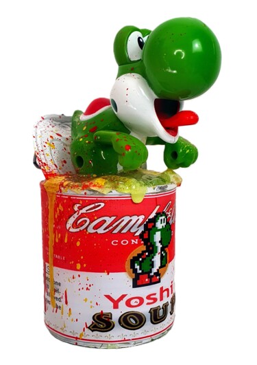 Scultura intitolato "Yoshi Soupe Campbel…" da Pvettese, Opera d'arte originale, Spray