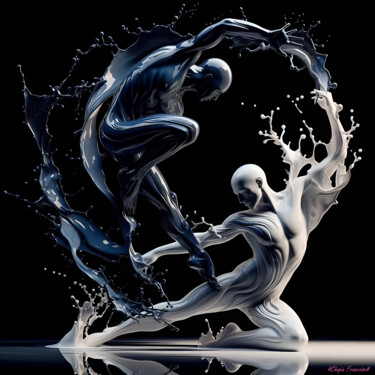 Arts numériques intitulée "Danse abstraite 1" par Francoise Chopin, Œuvre d'art originale, Image générée par l'IA