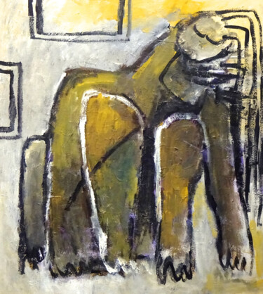 绘画 标题为“Composition 7032” 由Engelina Zandstra, 原创艺术品, 丙烯 安装在木质担架架上