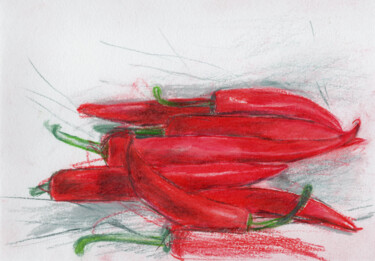 Red pepper from Products series Tekening getiteld "Red pepper from Pro…" door Alexander Pogorzhelsky, Origineel Kunstwerk, Potlood