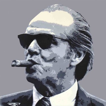 绘画 标题为“Jack Nicholson” 由G.C.Popartist, 原创艺术品, 模版 安装在木质担架架上