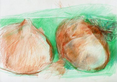 Onions in green polyethylene bag from Products series Disegno intitolato "Onions in green pol…" da Alexander Pogorzhelsky, Opera d'arte originale, Matita