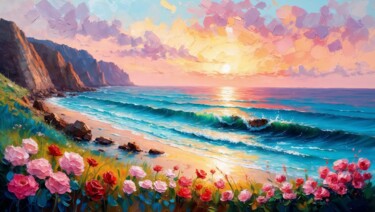 Цифровое искусство под названием "Tramonto sulla Cost…" - Luisonart, Подлинное произведение искусства, Изображение, сгенерир…