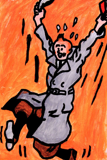 "tintin2" başlıklı Tablo José Espiguinha tarafından, Orijinal sanat, Guaş boya
