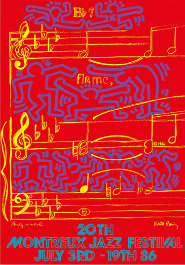 Printmaking titled "Dancing on Music Sh…" by Keith Haring, Original Artwork, Screenprinting
