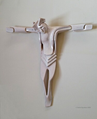 Scultura intitolato "Распятие" da Denis Dudnev, Opera d'arte originale, Ceramica