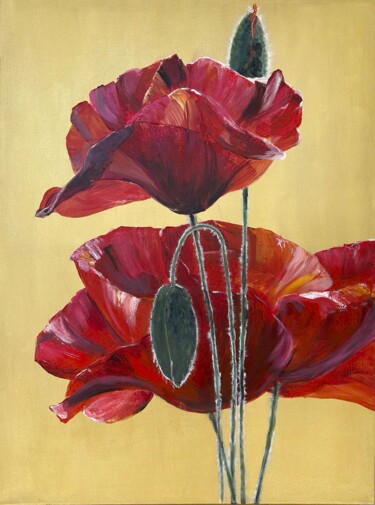 "Red poppy flowers o…" başlıklı Tablo Mira Soléa tarafından, Orijinal sanat, Akrilik