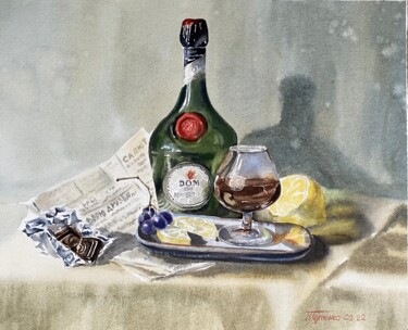 Male still life, original watercolor